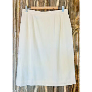 VTG Requirements Wool Pencil Skirt Sz 16 Preppy Academic Ivory Career Minimalist